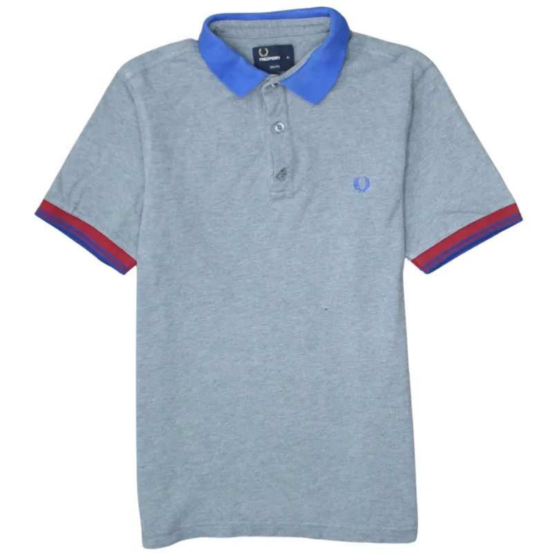 FRED PERRY 90's Short Sleeves Quarter Button Polo Shirt Medium Grey sold by Vintage Club
