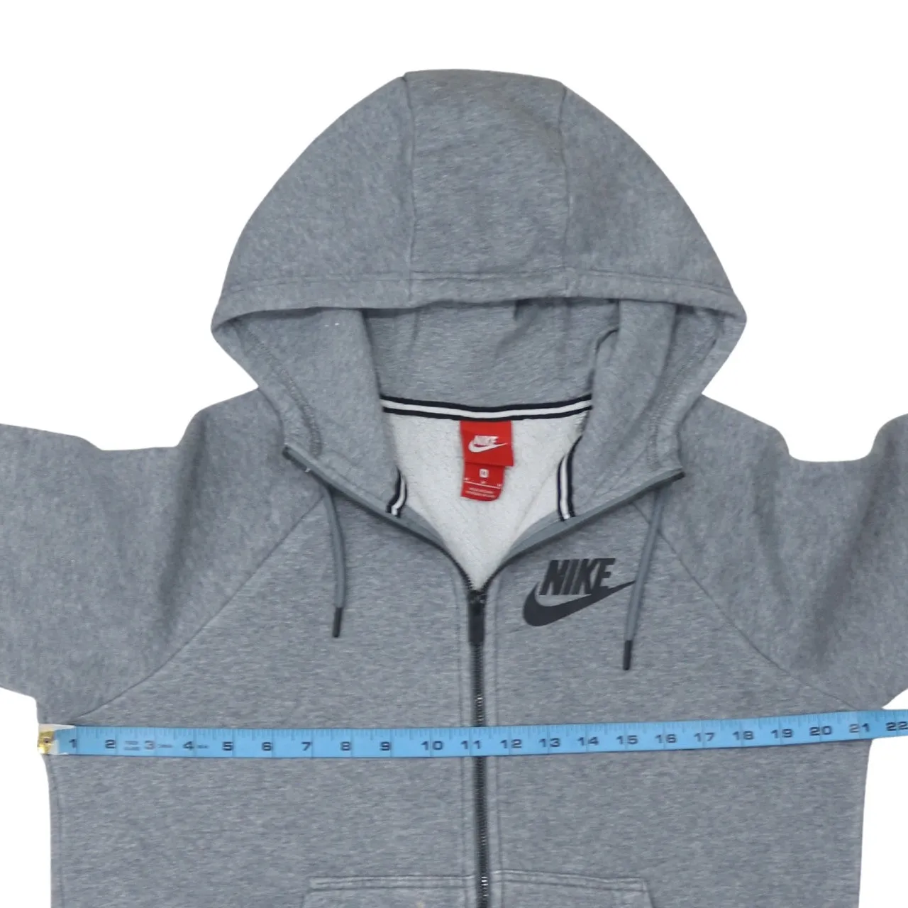 Nike 90's Swoosh Full Zip Up Hoodie Medium Grey sold by Vintage Club product image thumbnail 5