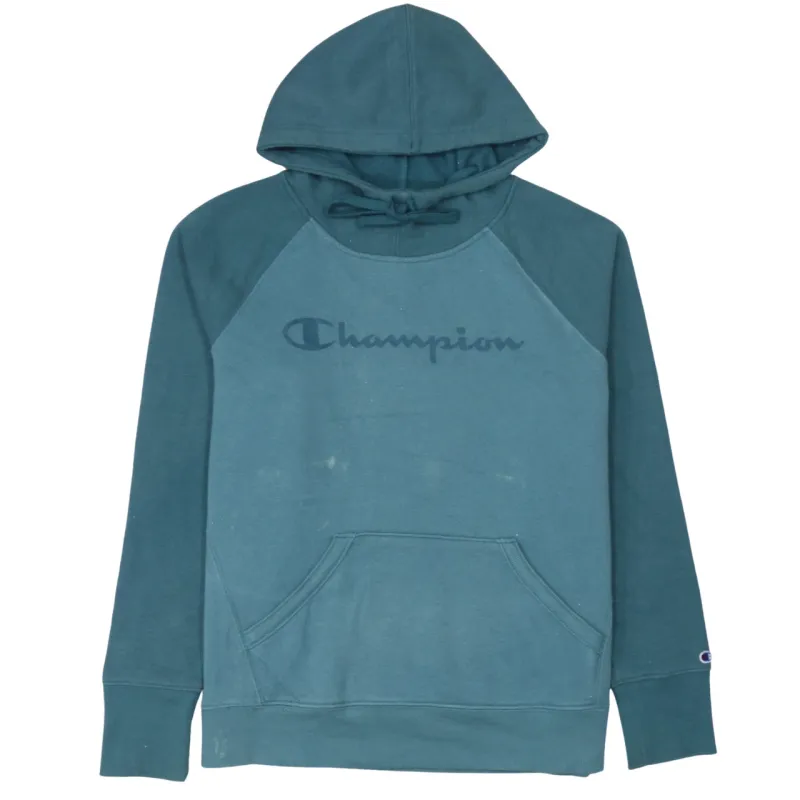 Champion 90's Spellout Pullover Hoodie Large Green sold by Vintage Club