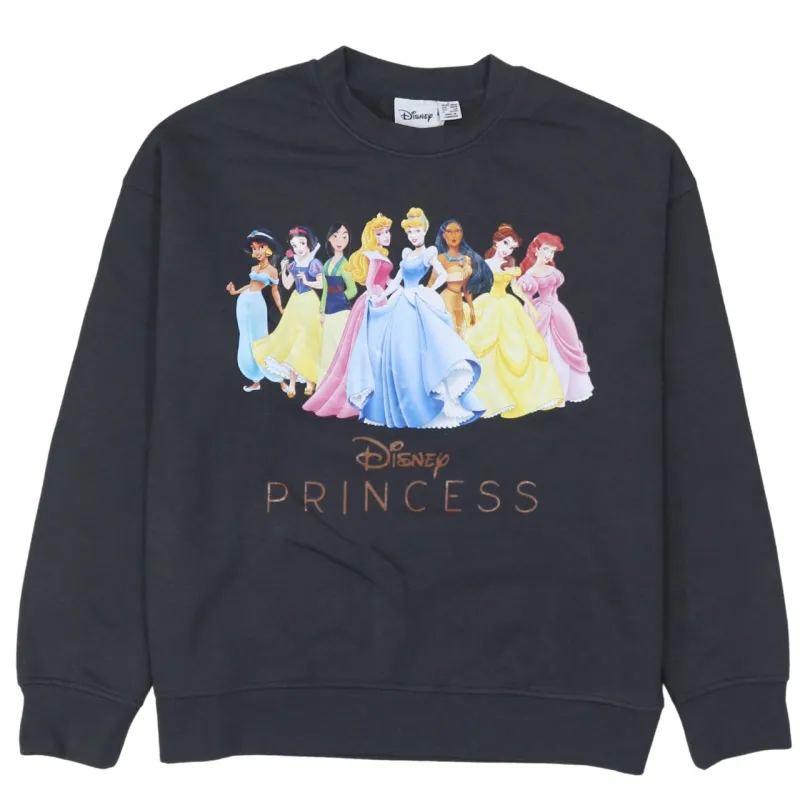 Disney 90's Disney Princess Crew Neck Sweatshirt Small Black made by Disney