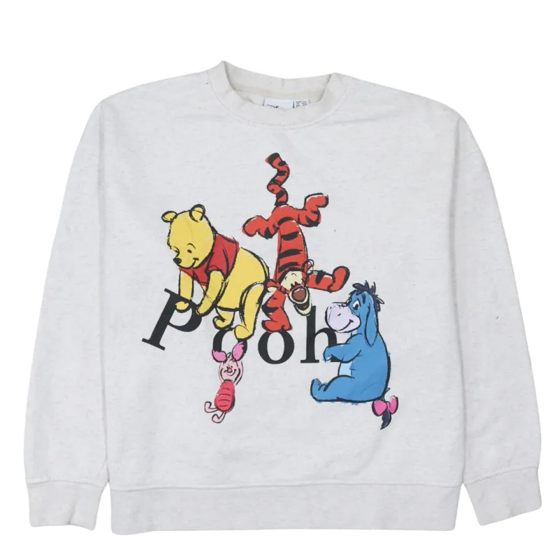 Disney 90's Winnie The Pooh & Friends Crew Neck Sweatshirt Medium  White sold by Vintage Club