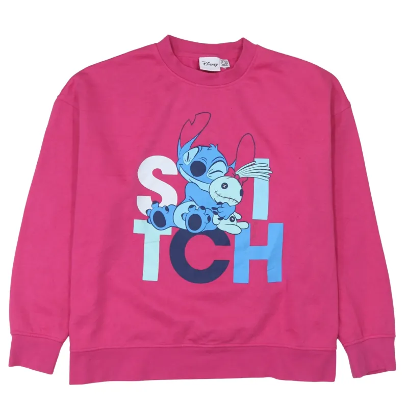 Disney 90's Lilo & Stitch Crew Neck Sweatshirt Large Pink made by Disney