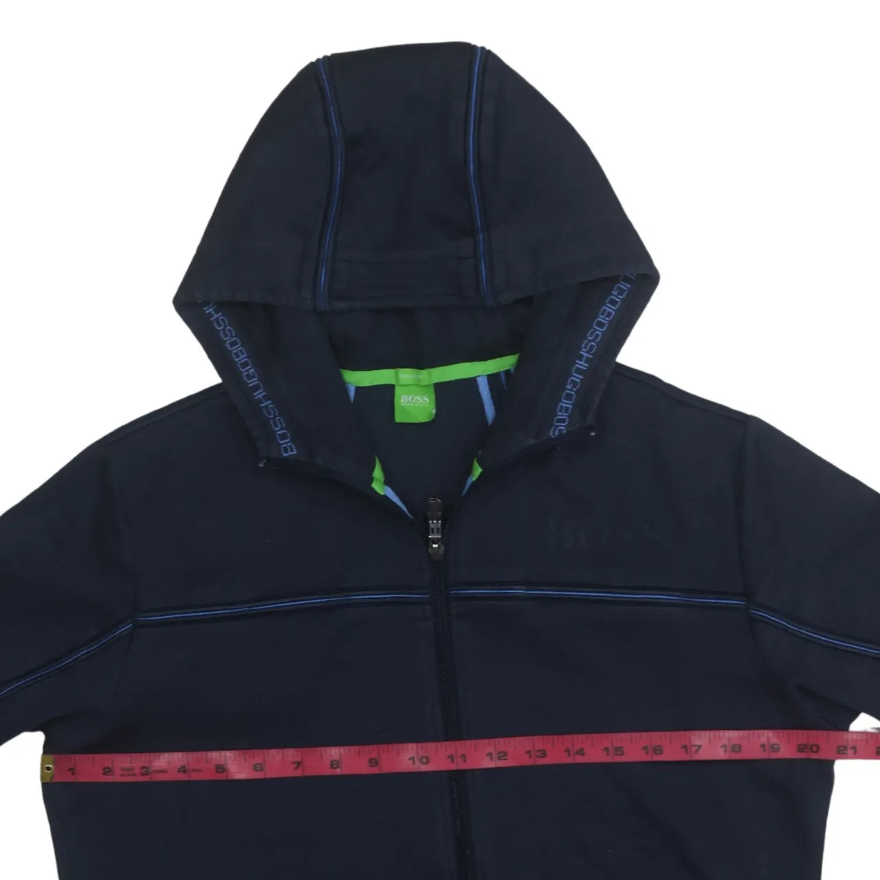 HUGO BOSS 90's Lightweight Full Zip Up Hoodie Medium Navy Blue sold by Vintage Club product image thumbnail 5