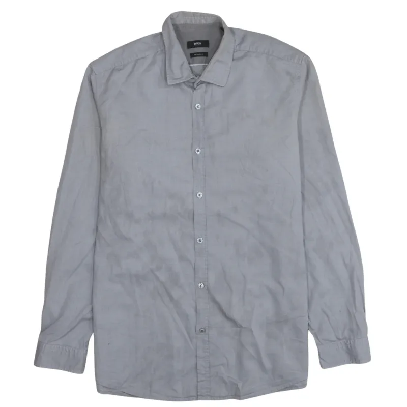 HUGO BOSS 90's Long Sleeve Button Up Shirt Medium Grey made by Hugo Boss