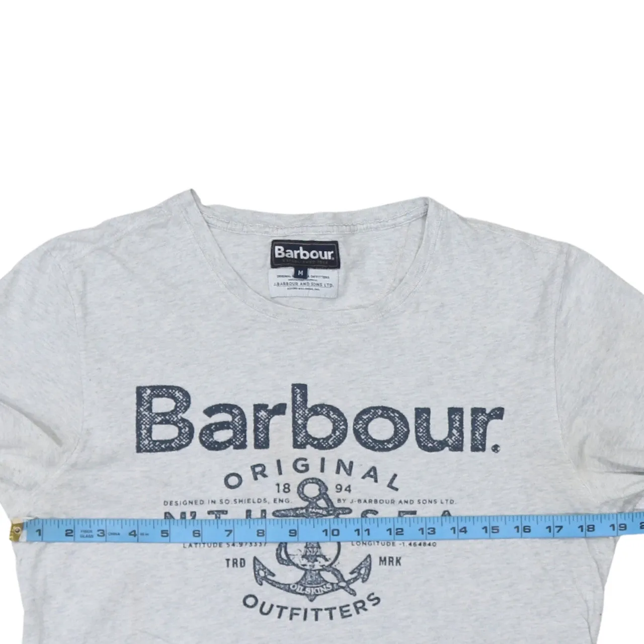 Barbour 90's Spellout Short Sleeves T Shirt Medium Grey sold by Vintage Club product image thumbnail 5