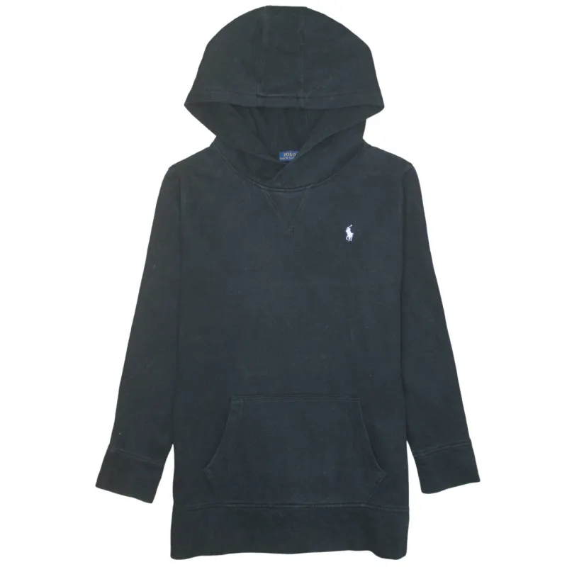 Polo Ralph Lauren 90's Drawstring Pockets Pullover Hoodie Medium Black made by Polo by Ralph Lauren