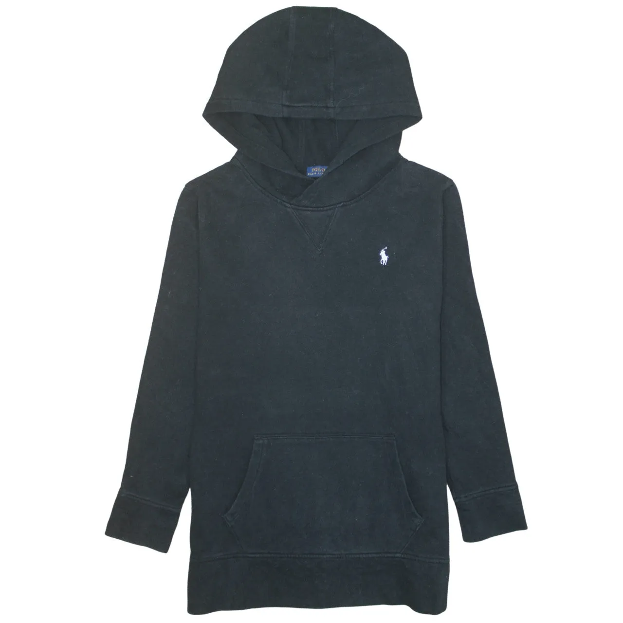 Polo Ralph Lauren 90's Drawstring Pockets Pullover Hoodie Medium Black sold by Vintage Club
