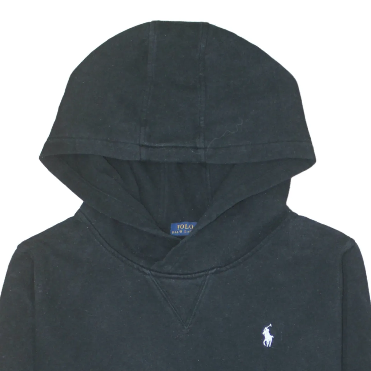 Polo Ralph Lauren 90's Drawstring Pockets Pullover Hoodie Medium Black sold by Vintage Club product image thumbnail 3