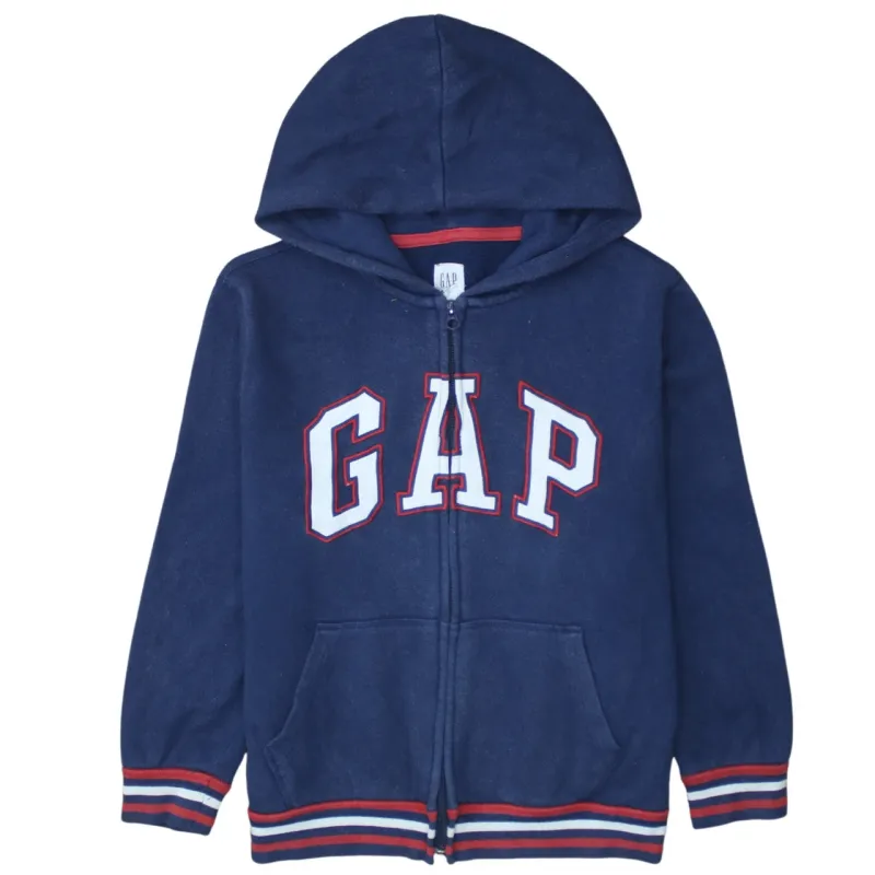 Gap 90's Spellout Full Zip Up Hoodie Large Navy Blue made by GAP