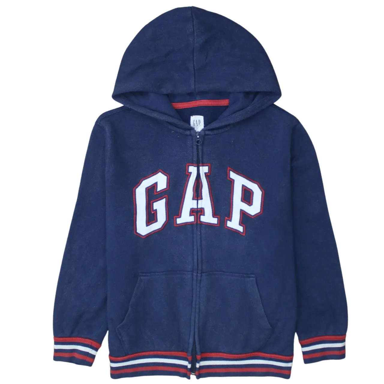 Gap 90's Spellout Full Zip Up Hoodie Large Navy Blue sold by Vintage Club
