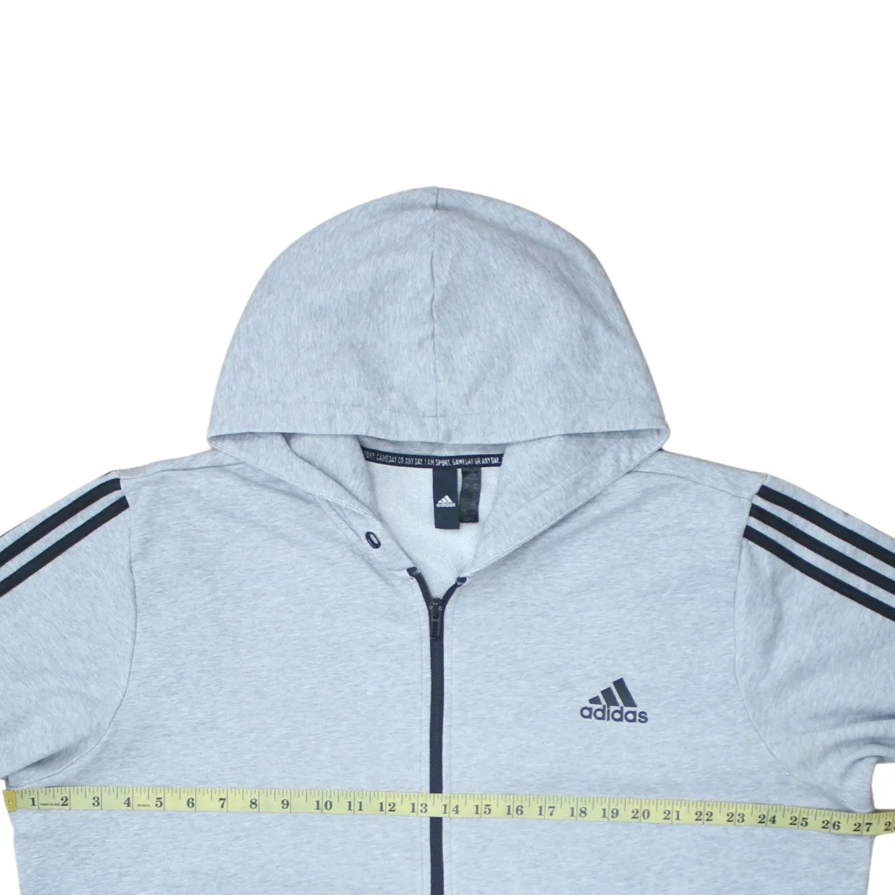 Adidas 90's Striped Sleeve Full Zip Up Hoodie XXLarge (2XL) Grey sold by Vintage Club product image thumbnail 5