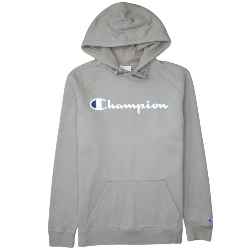 Champion 90's Spellout Pullover Hoodie Medium Beige Cream made by Champion
