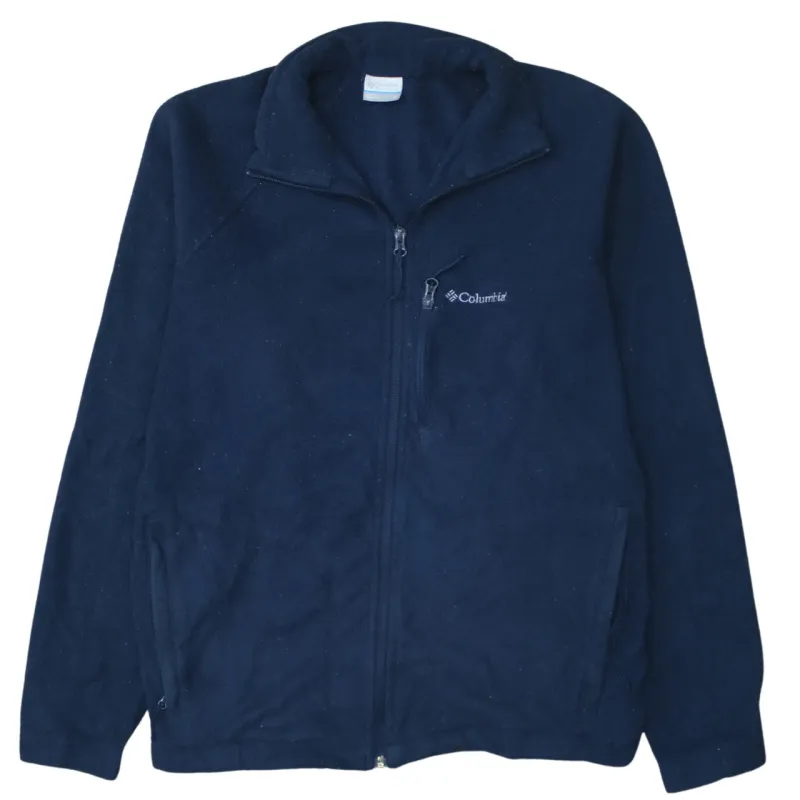 Columbia 90's Hiking Warm Full Zip Up Fleece Jumper Medium Navy Blue made by Columbia
