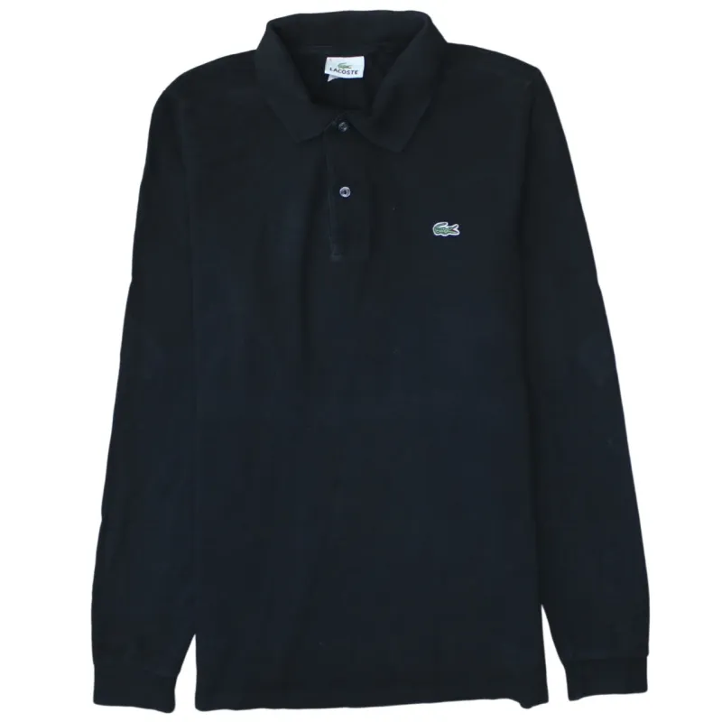 Lacoste 90's Long Sleeve Quarter Button Polo Shirt Medium  Black sold by Vintage Club
