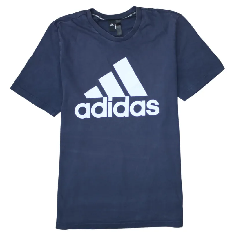Adidas 90's Spellout Short Sleeves T Shirt Large Blue sold by Vintage Club