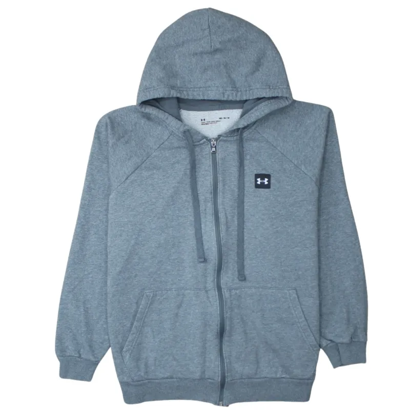Under Armour 90's Drawstring Pockets Full Zip Up Hoodie Medium Grey sold by Vintage Club