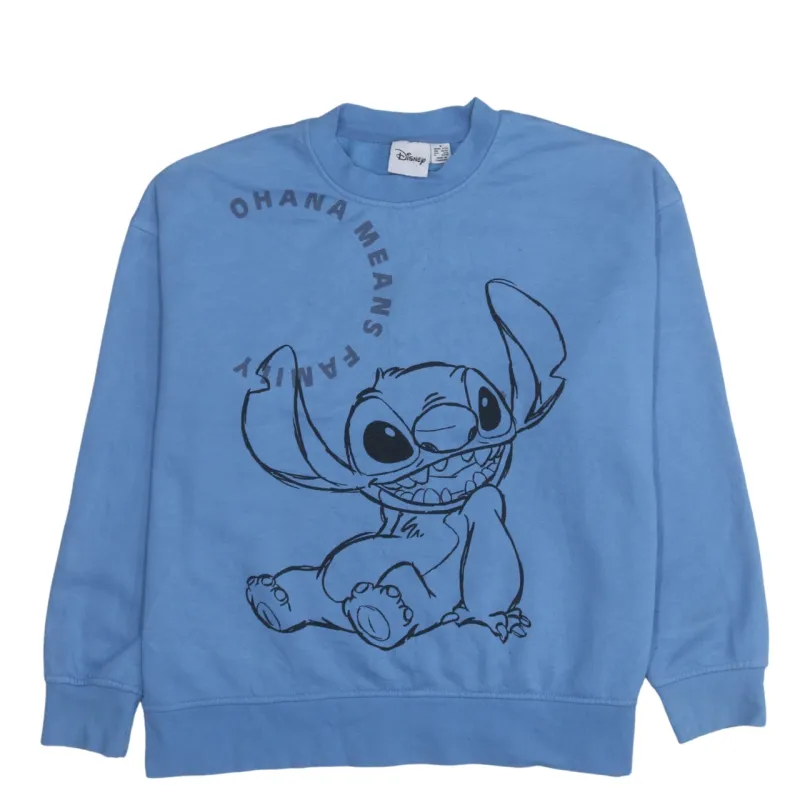 Disney 90's Stitch Crew Neck Sweatshirt Medium Blue sold by Vintage Club