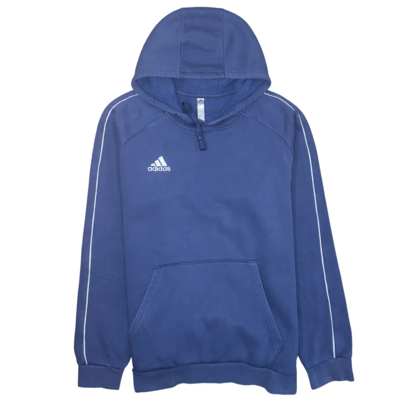 Adidas 90's Drawstring Pockets Pullover Hoodie XLarge Navy Blue sold by Vintage Club