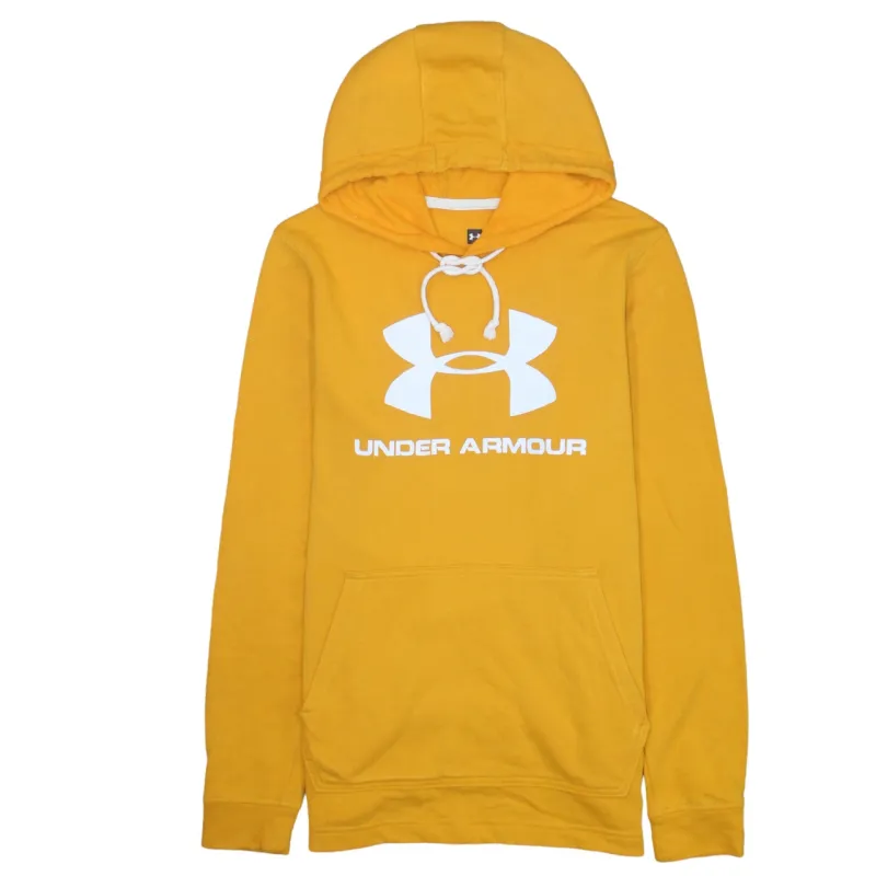 Under Armour 90's Spellout Pullover Hoodie Small Yellow made by Under Armour