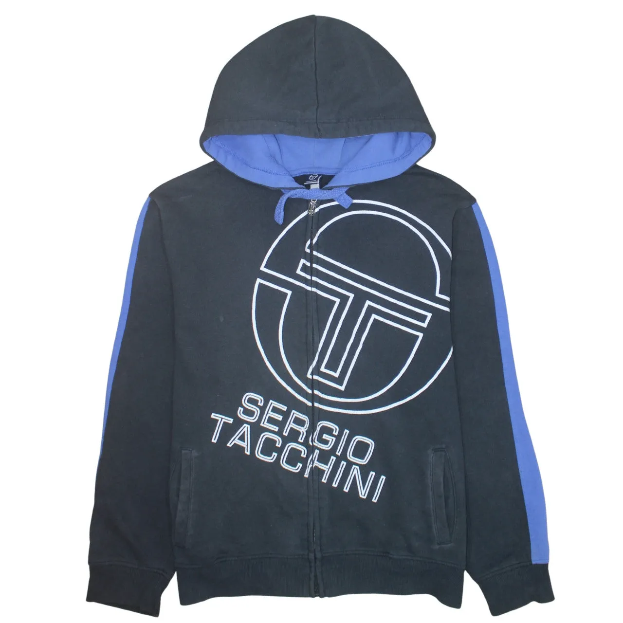 Sergio Tacchini 90's Spellout Full Zip Up Hoodie XXLarge (2XL) Black sold by Vintage Club