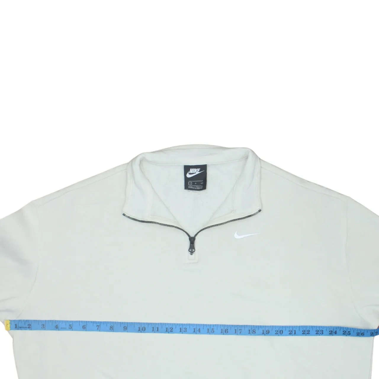 Nike 90's Swoosh Quarter Zip Sweatshirt Small Beige Cream sold by Vintage Club product image thumbnail 5