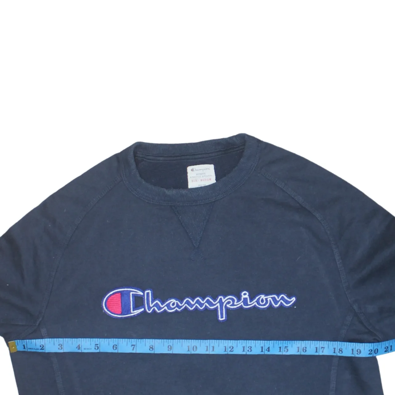 Champion 90's Spellout Crew Neck Sweatshirt Medium Navy Blue sold by Vintage Club product image thumbnail 5
