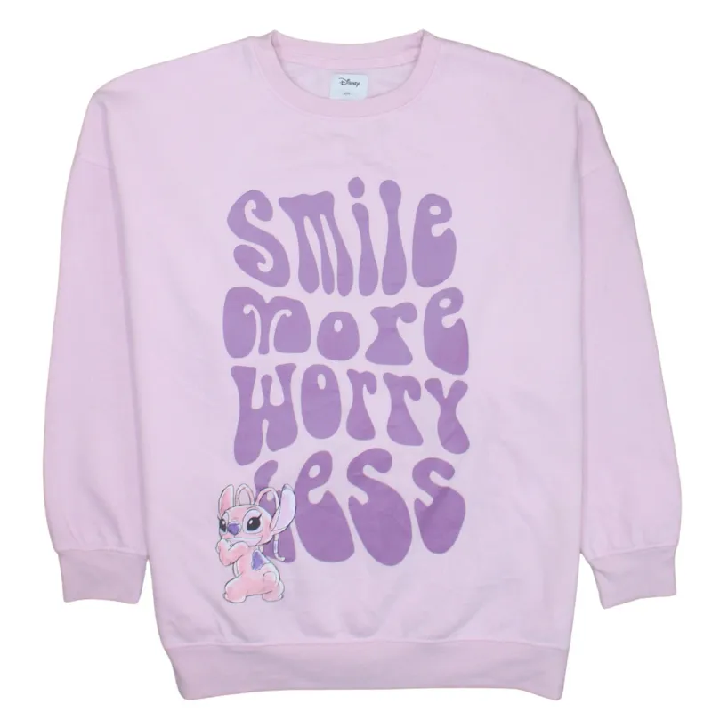 Disney 90's Stitch Crew Neck Sweatshirt Large Pink sold by Vintage Club