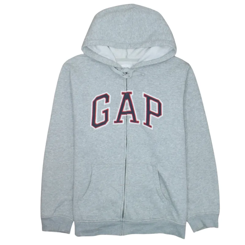 Gap 90's Spellout Full Zip Up Hoodie XLarge Grey made by GAP