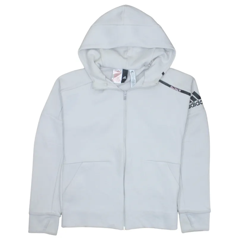 Adidas 90's Lightweight Full Zip Up Hoodie Large Grey sold by Vintage Club