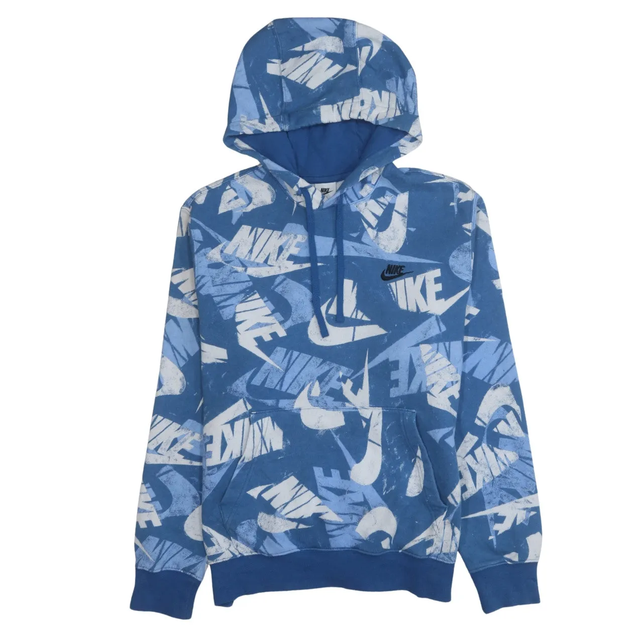 Nike 90's Swoosh Pullover Hoodie Medium Blue sold by Vintage Club