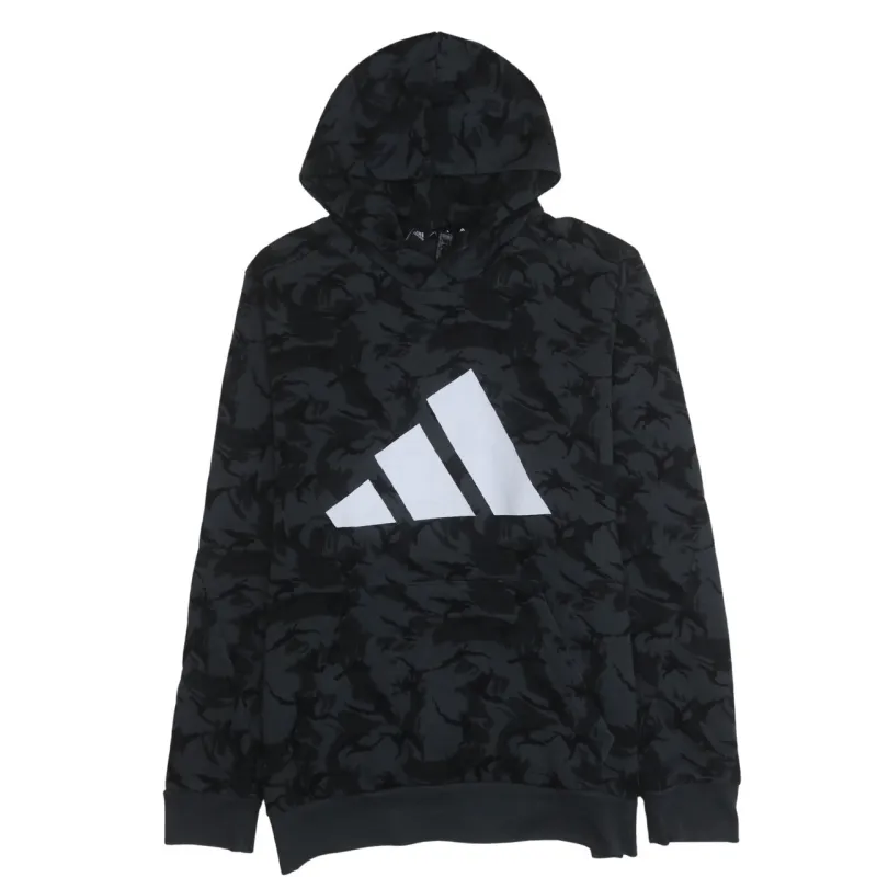 Adidas Black Camo Hoodie Women’s XLarge Printed Logo Pullover Casual Sweatshirt Top made by Adidas