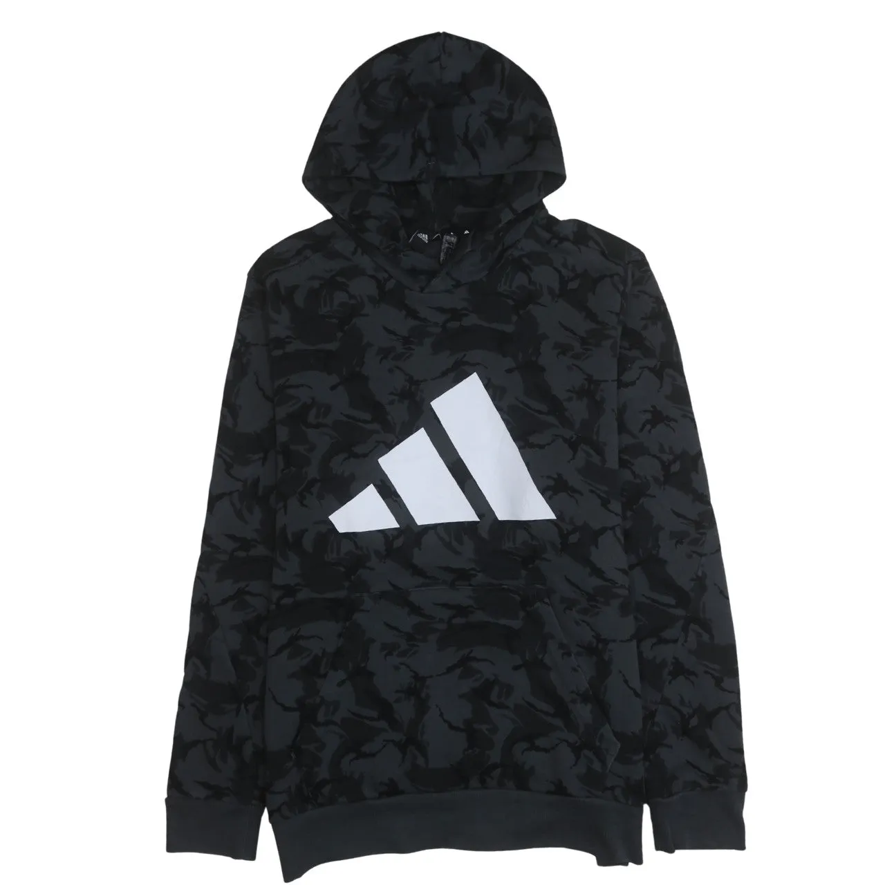 Adidas Black Camo Hoodie Women’s XLarge Printed Logo Pullover Casual Sweatshirt Top sold by Vintage Club