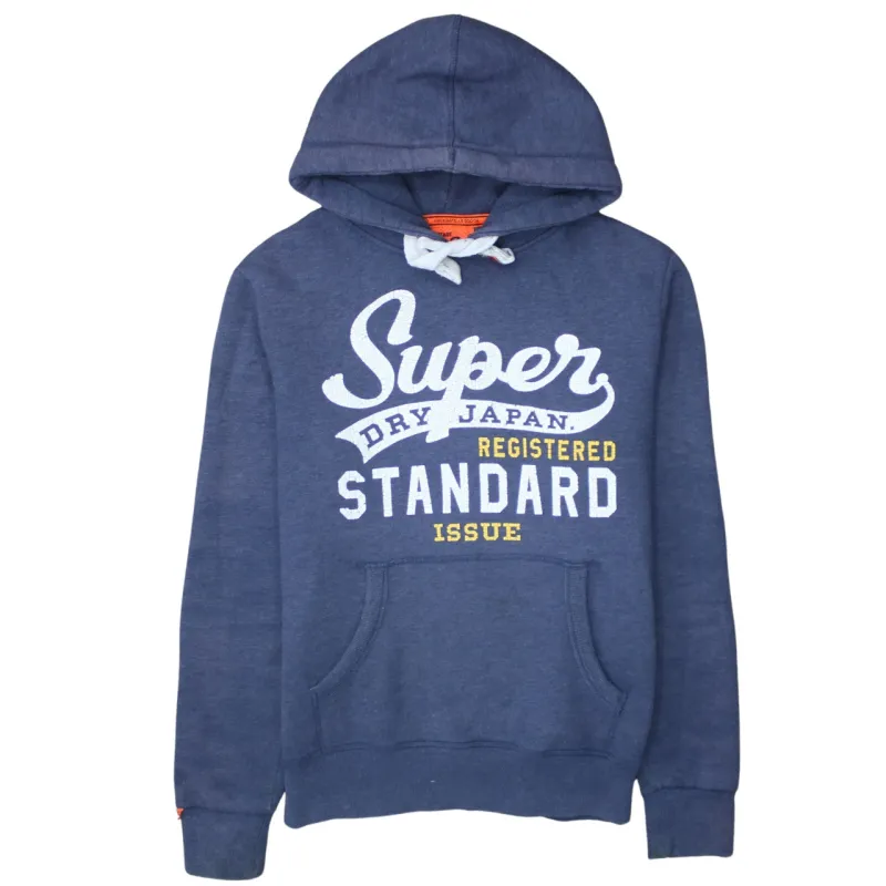 Super Dry 90's Spellout Pullover Hoodie Medium Blue sold by Vintage Club