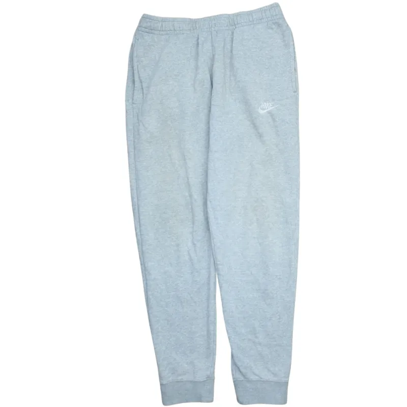 Nike Light Grey Joggers Sweatpants Men's Medium Embroidered Swoosh Fleece Lined Cuffed Bottoms sold by Vintage Club