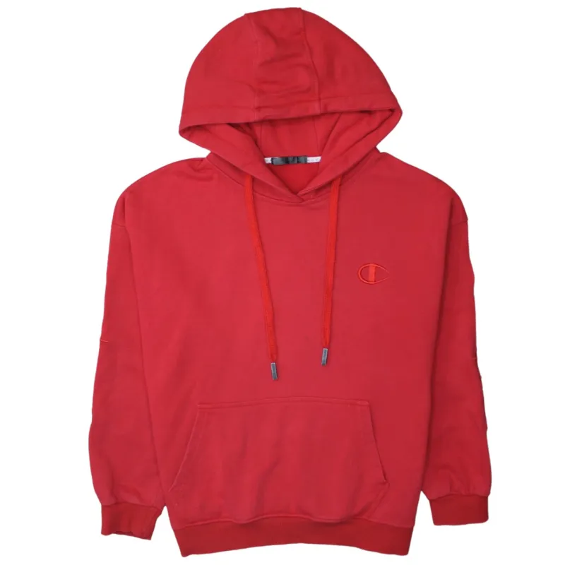 Champion 90's Drawstring Pockets Pullover Hoodie Medium Red sold by Vintage Club