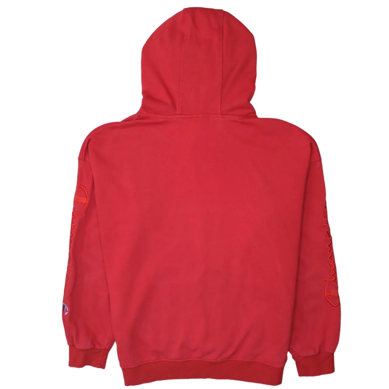 Champion 90's Drawstring Pockets Pullover Hoodie Medium Red sold by Vintage Club product image thumbnail 2