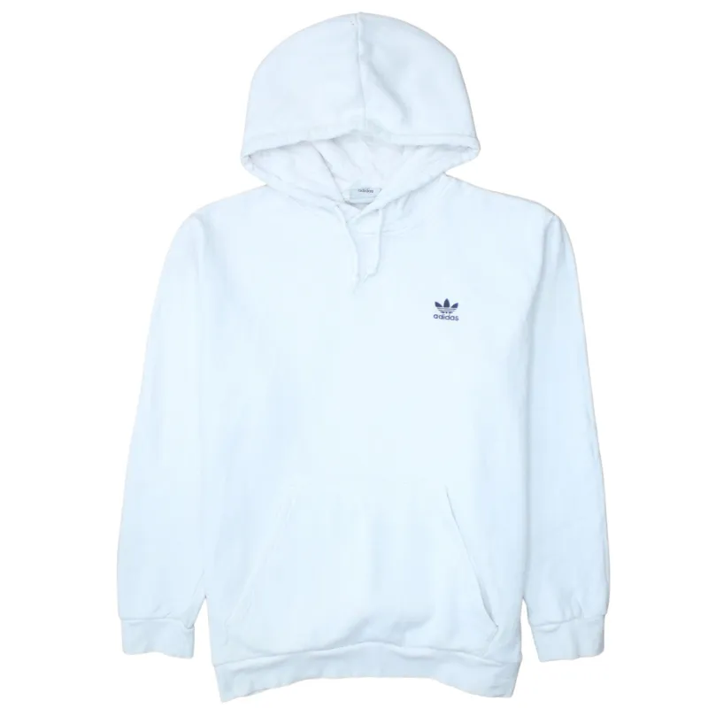 Adidas 90's Drawstring Pockets Pullover Hoodie Medium White sold by Vintage Club