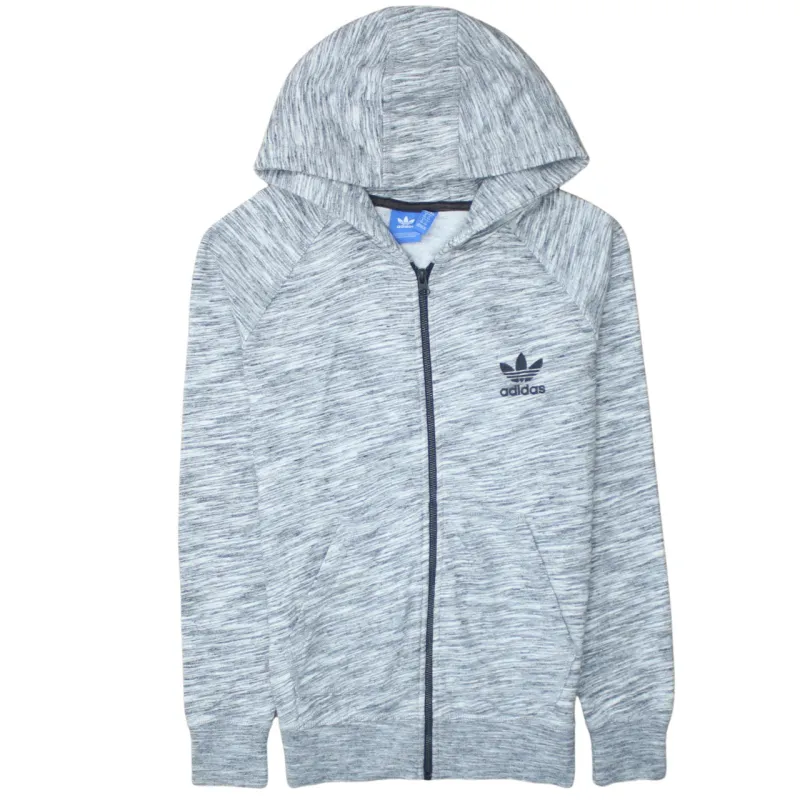 Adidas 90's Drawstring Pockets Full Zip Up Hoodie Medium Grey sold by Vintage Club