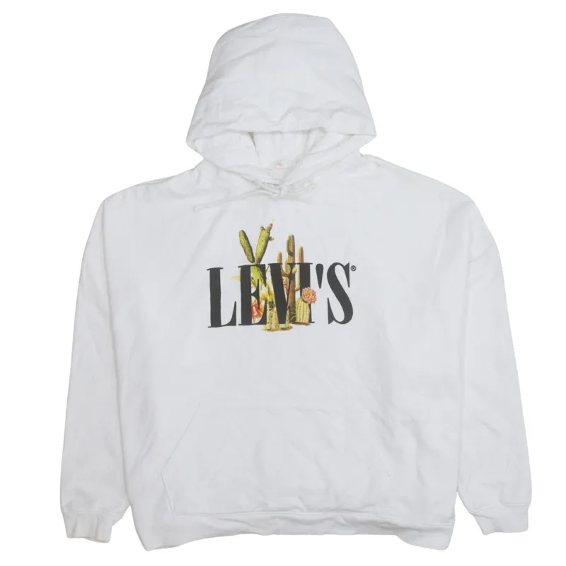 Levi's 90's Spellout Pullover Hoodie XXLarge (2XL) White made by Levi's
