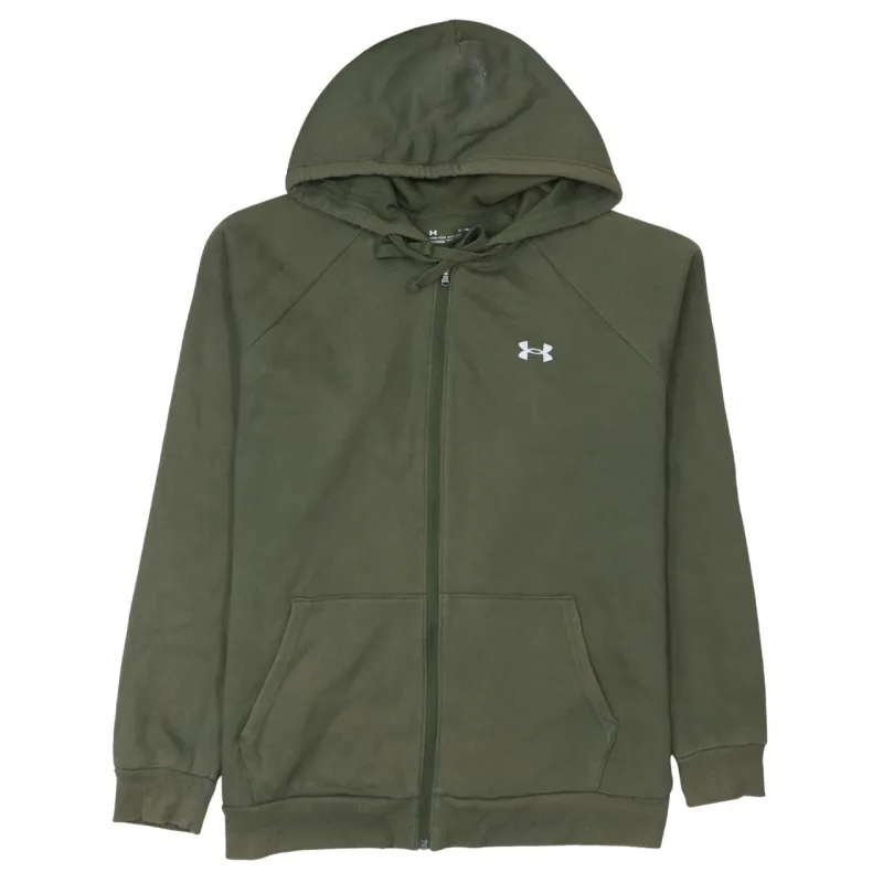 Under Armour 90's Drawstring Pockets Full Zip Up Hoodie XLarge Green made by Under Armour