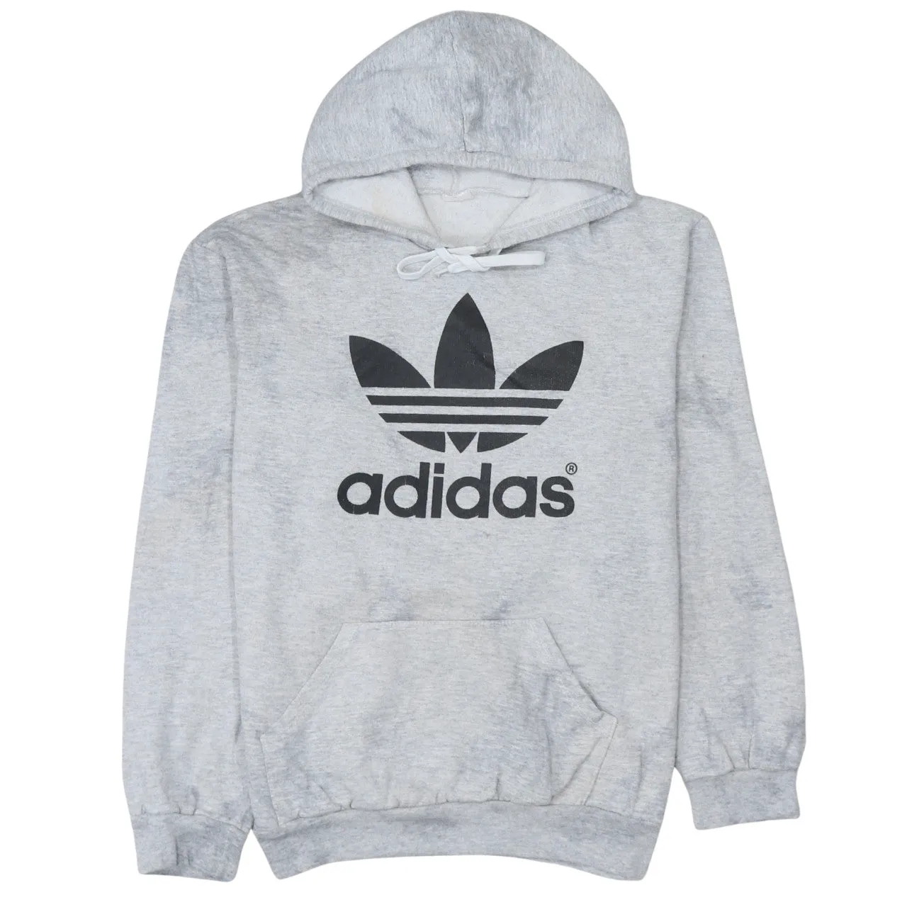 Adidas 90's Spellout Pullover Hoodie Small Grey sold by Vintage Club