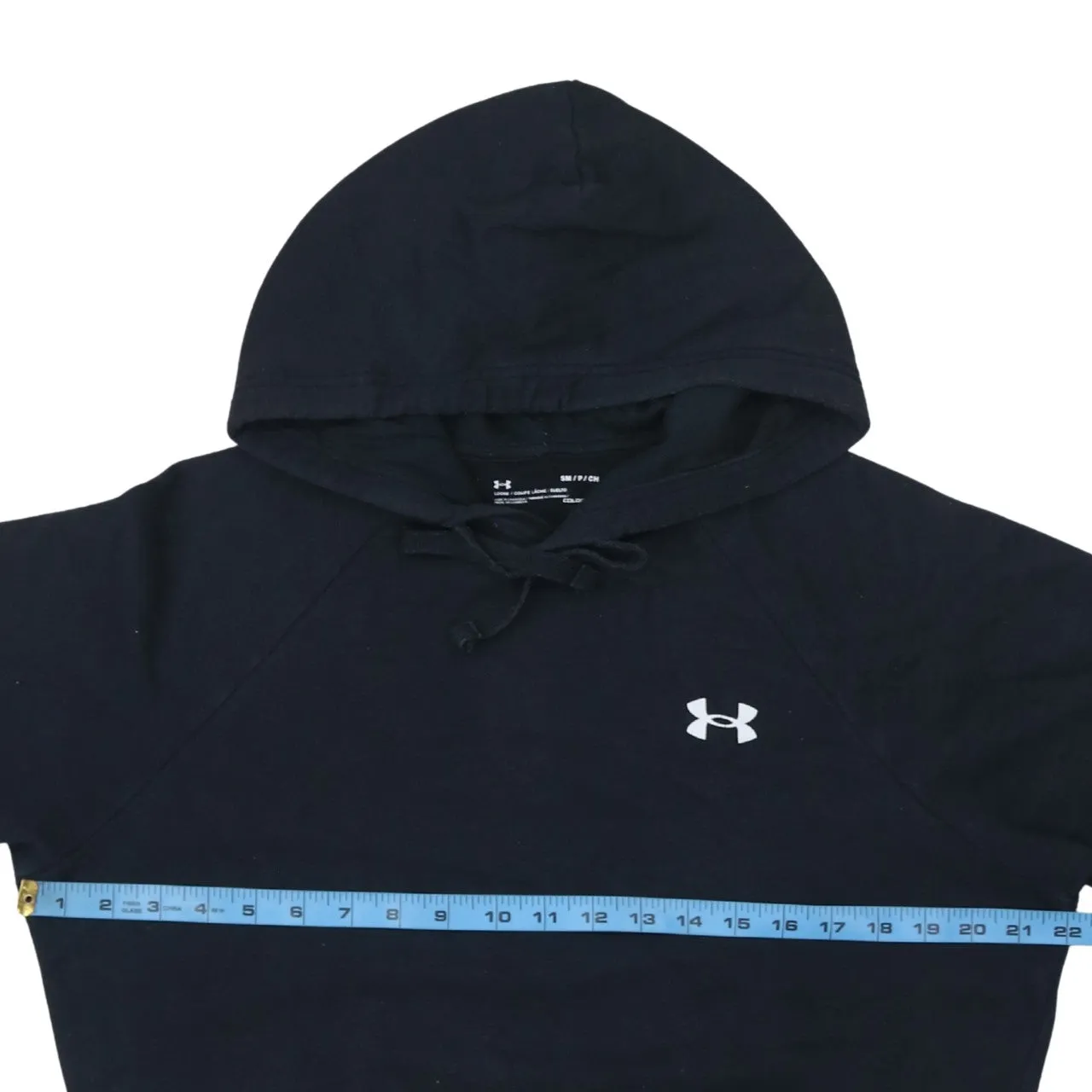 Under Armour Black Hoodie Men’s Small Embroidered Chest Logo Front Pocket Pullover Sweatshirt sold by Vintage Club product image thumbnail 5