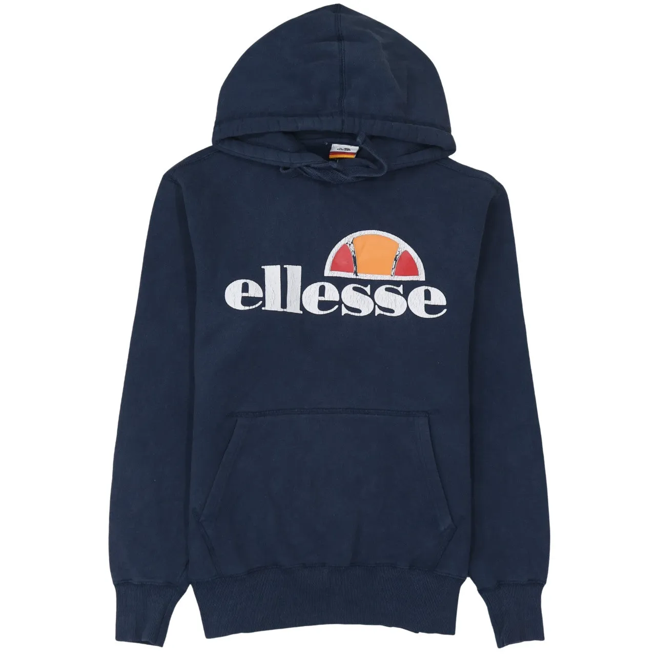 Ellesse 90's Spellout Pullover Hoodie Small Navy Blue sold by Vintage Club
