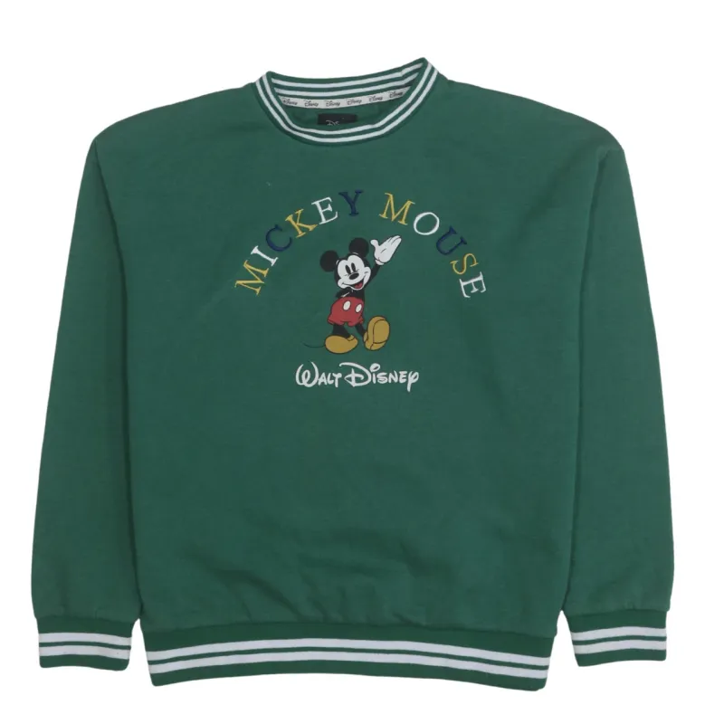Disney 90's Mickey Mouse Crew Neck Sweatshirt XXSmall Green sold by Vintage Club