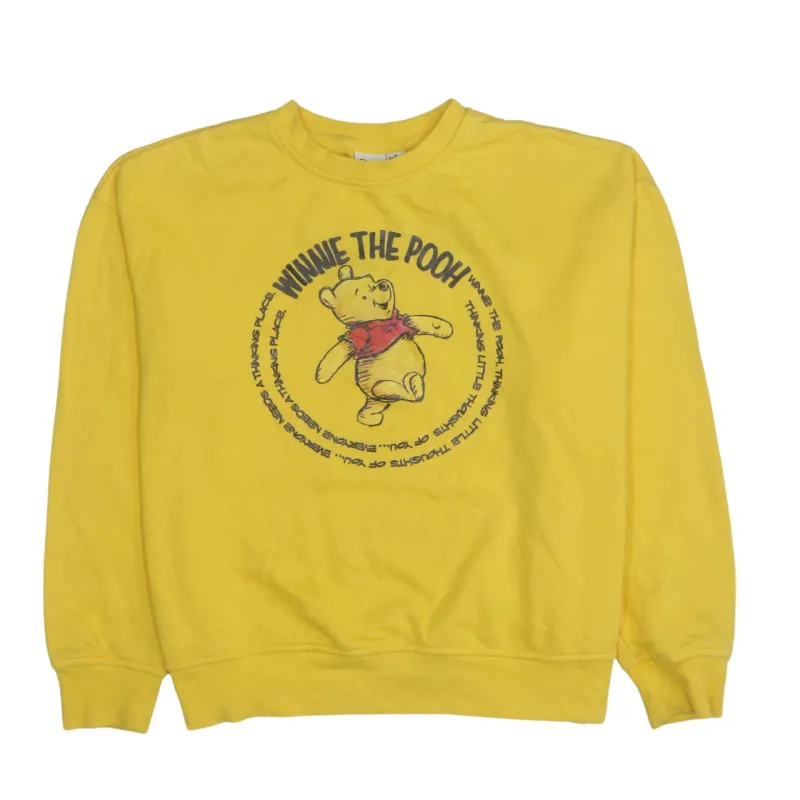 Disney 90's Winnie The Pooh Crew Neck Sweatshirt Small Yellow made by Disney