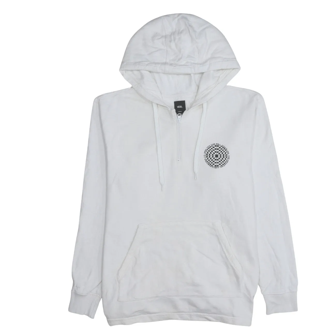 VANS 90's Drawstring Pockets Pullover Hoodie Medium White sold by Vintage Club