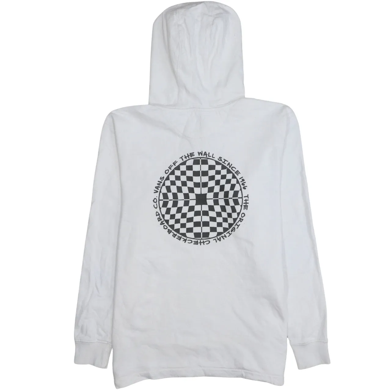 VANS 90's Drawstring Pockets Pullover Hoodie Medium White sold by Vintage Club product image thumbnail 2