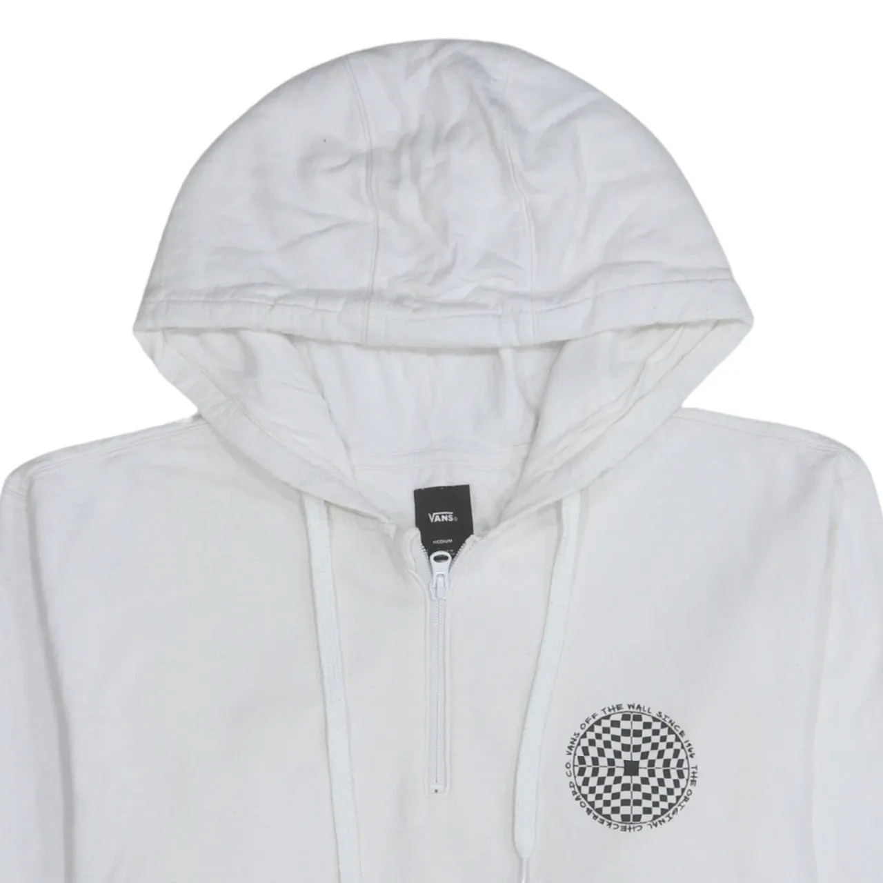 VANS 90's Drawstring Pockets Pullover Hoodie Medium White sold by Vintage Club product image thumbnail 3