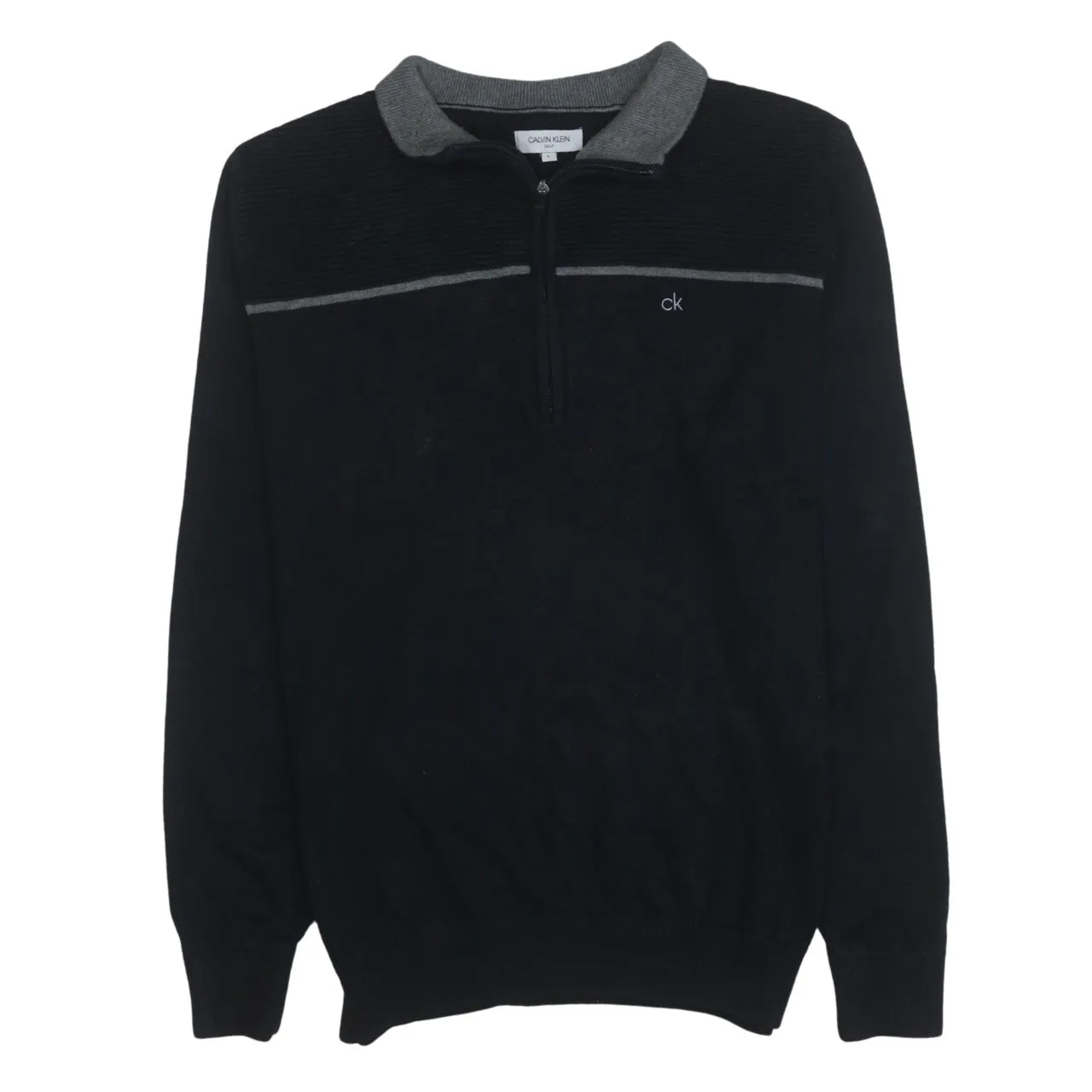 Calvin Klein 90's Lightweight Quarter Zip Sweatshirt Large Black sold by Vintage Club