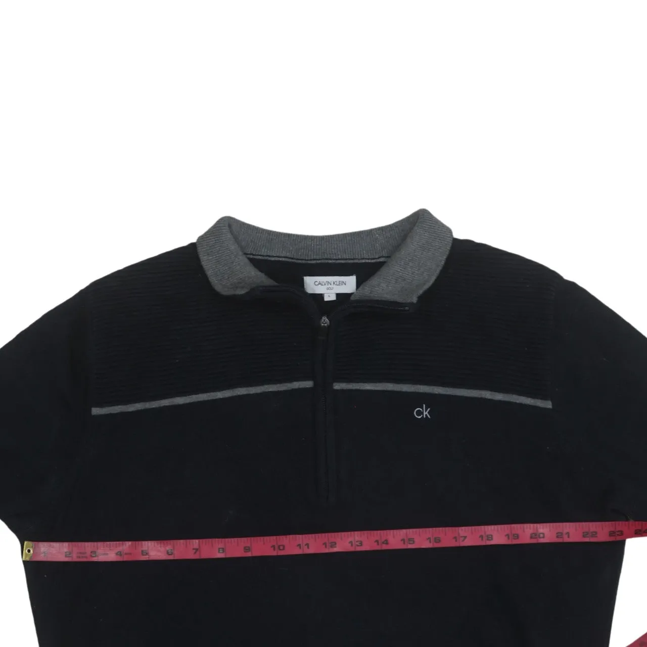 Calvin Klein 90's Lightweight Quarter Zip Sweatshirt Large Black sold by Vintage Club product image thumbnail 5